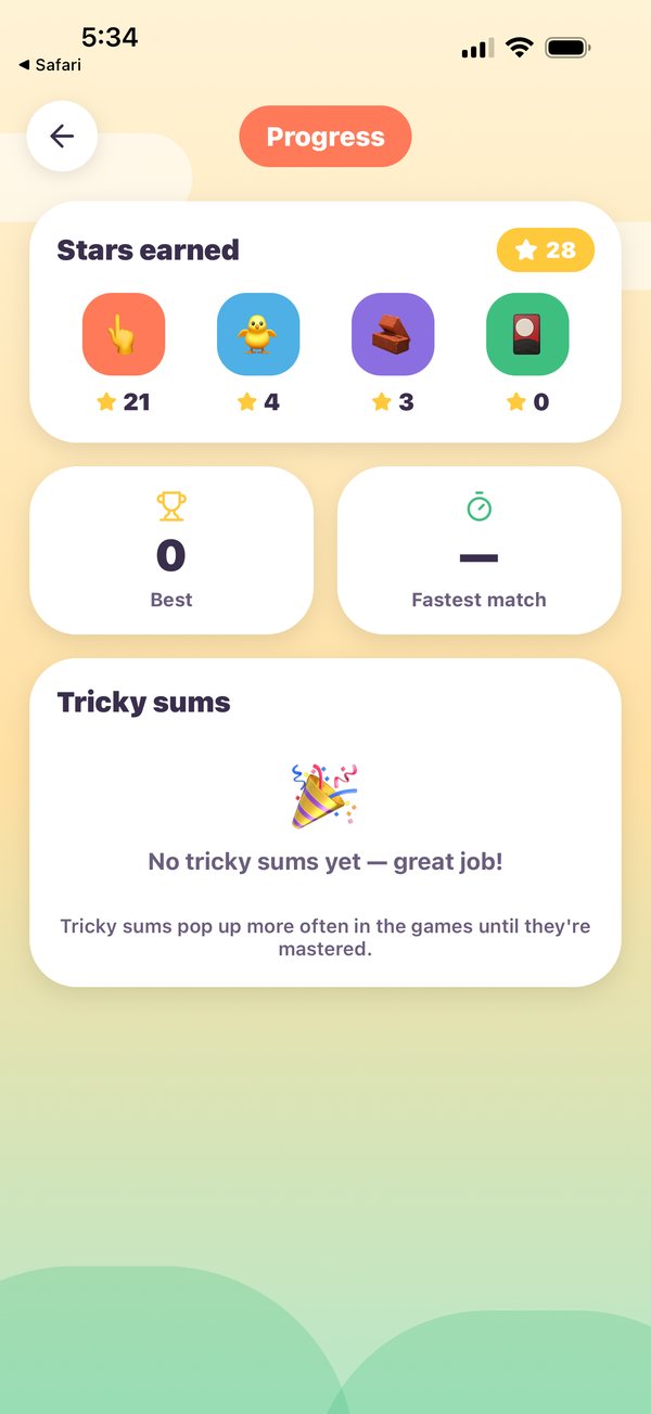 Little Adders progress screen